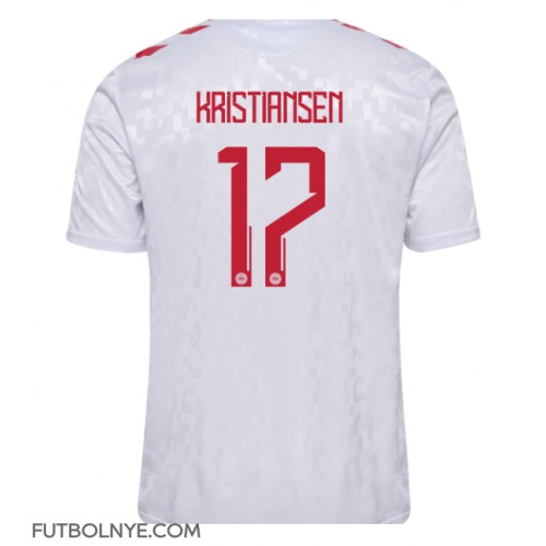 Camiseta Dinamarca Victor Kristiansen #17 Visitante Equipación Eurocopa 2024 manga corta